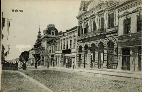 Ak Beograd Belgrad Serbien, Straßenpartie