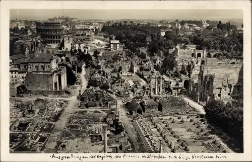 Ak Roma Rom Lazio, Il Foro Romano visto dalla Torre Capitolina