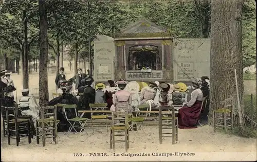 Ak Paris VIII. Arrondissement Élysée, Le Guignol des Champs-Elysees, Puppentheater