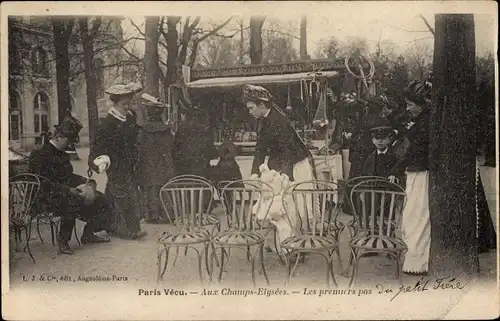 Ak Paris VIII. Arrondissement Élysée, Paris Vecu, Aux Champs Elysees, Les premiers pas