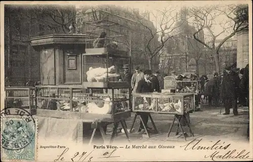 Ak Paris Vécu, Le Marche aux Oiseaux