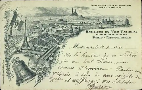 Litho Paris XVIII. Arrondissement Buttes-Montmartre, Basilique du Voeu National, La Savoyarde