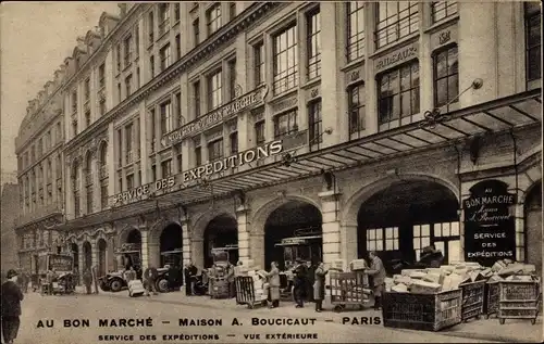 Ak Paris Hôtel de Ville, Au Bon Marché, Service des Expeditions