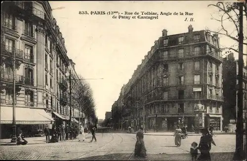 Ak Paris XIII., Rue de Tolbiac, Angle de la Rue de Patay et Cantagrel