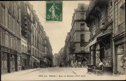 Ak Paris VIII., Rue du Roeher, Boulangerie, Tabac