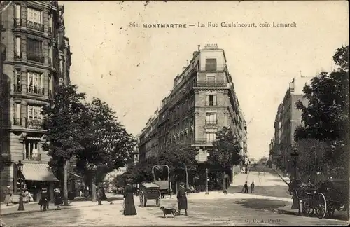 Ak Paris XVIII., Montmartre, La Rue Caulaincourt, coin Lamarck