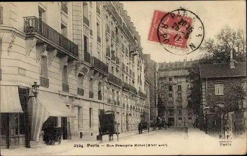 Ak Paris XVI., Rue Francois Millet