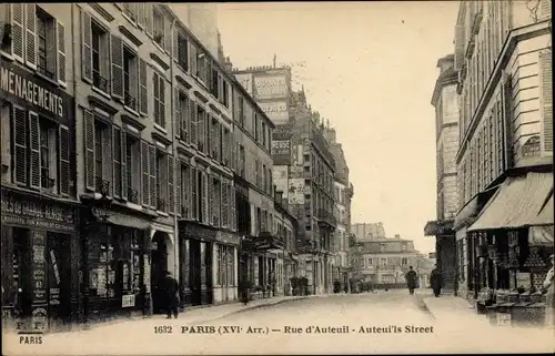 Ak Paris XVI., Rue d'Auteil