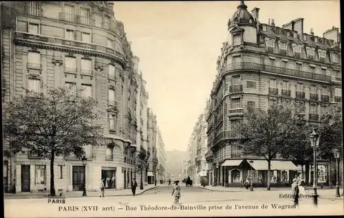 Ak Paris XVII., Rue Theodore de Bainville prise de l'avenue de Wagram