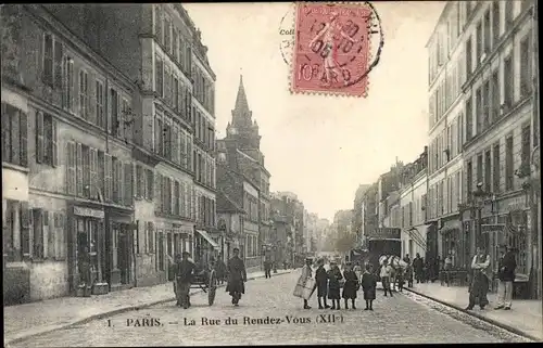 Ak Paris XII., La Rue du Rendez Vous