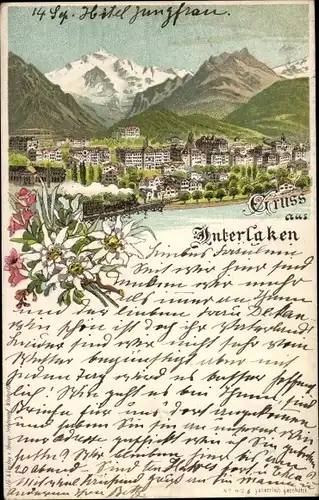 Litho Interlaken Kanton Bern Schweiz, Gesamtansicht