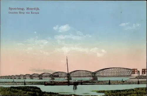 Ak Moerdijk Nordbrabant Niederlande, Spoorbrug