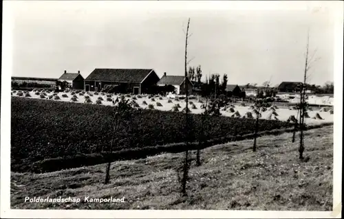 Ak Kamperland Noord Beveland Zeeland Niederlande, Polderlandschap