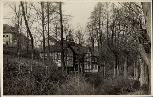 Foto Ak Saalfeld an der Saale Thüringen, Ortspartie, Bäume, Häuser