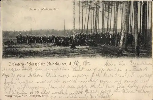 Ak Haidehäuser Heidehäuser Wülknitz Sachsen, Infanterie-Schießplatz, Truppenübungsplatz Zeithain