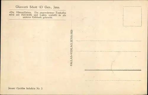 Ak Jena in Thüringen, Glaswerk Schott & Gen., Die Himmelfahrt, Tonhafen