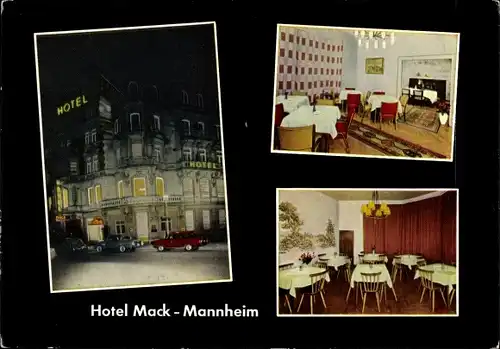 Ak Mannheim in Baden, Hotel Mack