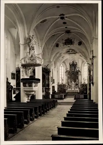 Ak Monheim in Schwaben, Stadtpfarrkirche der hl.Walburga