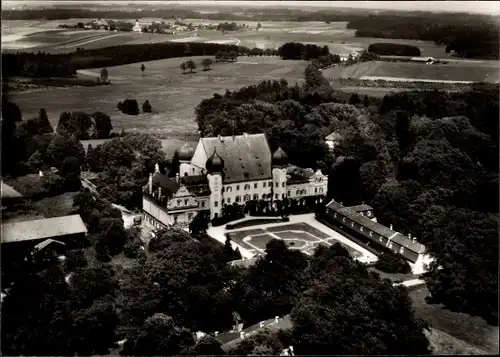 Ak Maxlrain Tuntenhausen in Oberbayern, Schloss Maxlrain, Fliegeraufnahme