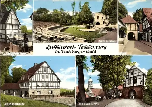 Ak Tecklenburg in Westfalen, Freilichtbühne, Legge, Kirche, Jugendherberge, Ziehbrunnen