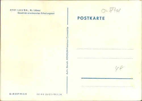 Ak Lauba Lawalde in der Lausitz, Ortsansichten, Gesamtansicht, Rathaus