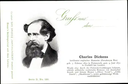 Ak Schriftsteller Charles Dickens, Oliver Twist