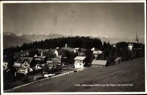 Ak Montana Kanton Wallis, vue sur les alpes valaisannes