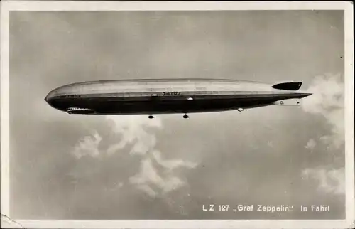 Ak Luftschiff LZ 127 Graf Zeppelin in Fahrt
