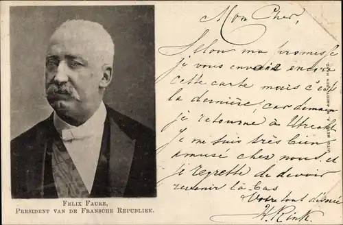 Ak Felix Faure, President van de Fransche Republik, Portrait