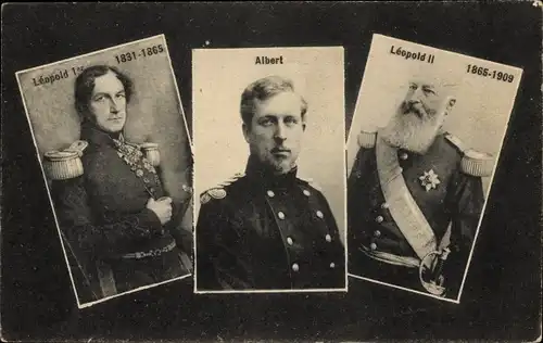 Ak Léopold I., Léopold II., König Albert I. von Belgien