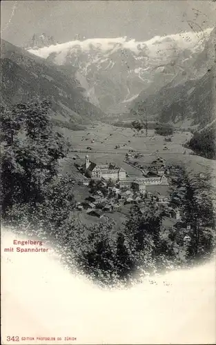 Ak Engelberg Kanton Obwalden Schweiz, Panorama vom Ort, Spannörter