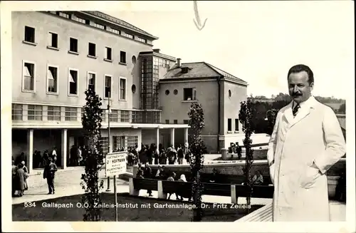 Ak Gallspach Oberösterreich, Dr. Zeileis,  Institut, Gartenanlage