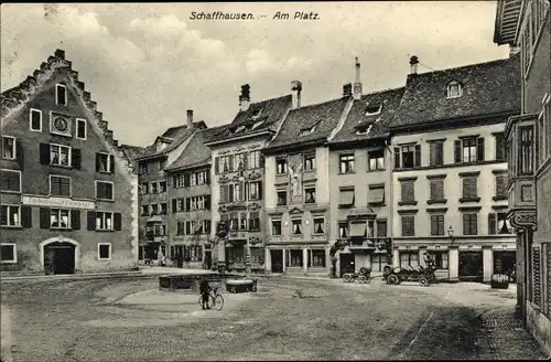 Ak Schaffhausen am Rhein Schweiz, Am Platz