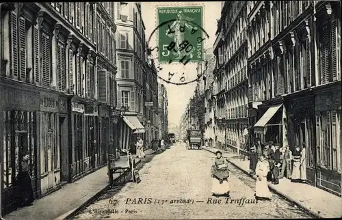 Ak Paris XVII., Rue Truffaut, Geschäfte