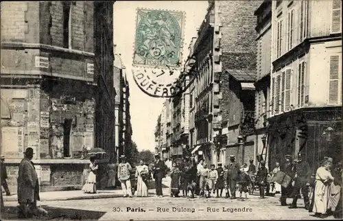 Ak Paris XVII, Rue Dulong, Rue Legendre, Ansammlung