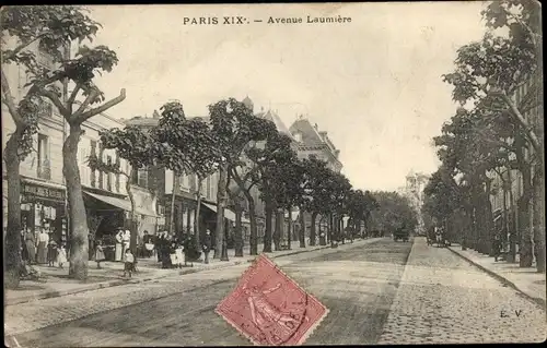 Ak Paris XIX, Avenue Laumière, Geschäfte