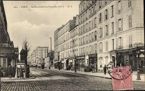 Ak Paris XV, Boulevard de Grenelle, Straßenpartie