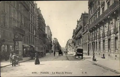 Ak Paris VIII, Rue de Prony, Straßenpartie