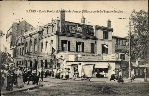 Ak Paris VI, École Profeessionelle de Jeunes Filles, Rue de la Tombe Issoire