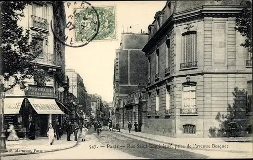 Ak Paris VII, Rue Saint-Dominique, Avenue de Bosquet, Pharmacie