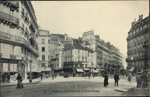Ak Paris VI, Carrefour de la Croix Rouge, Depot d'Ivry