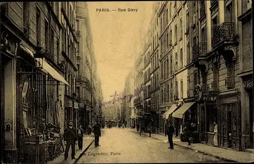 Ak Paris XVIII, Rue Davy, Geschäfte