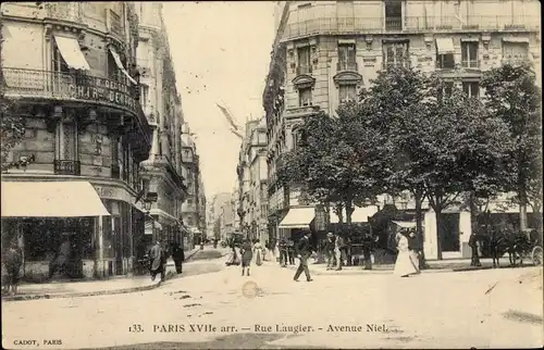 Ak Paris XVII, Rue Laugier, Avenue Niel, Chir. Dentiste, Geschäfte