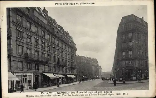 Ak Paris V, Carrefour des Rues Mogues et des Écoles, Straßenpartie