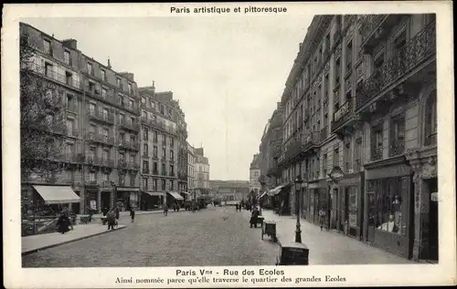 Ak Paris V, Rue des Écoles, Straßenpartie