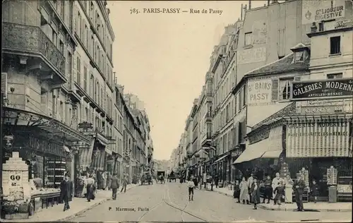 Ak Paris XVI, Rue de Passy, Galeries Modernes, Geschäfte