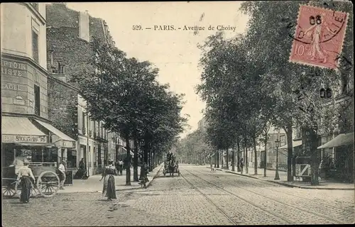 Ak Paris XIII, Avenue de Choisy, Comptoir, Pferdefuhrwerk
