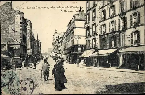 Ak Paris XII,Rue de Charenton, Robes et Manteaux, Boulangerie, Geschäfte