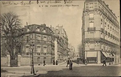 Ak Paris XVI, Place Possot, Straßenpartie