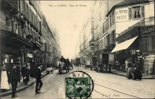 Ak Paris XVI. Passy, Rue de Passy, Geschäfte